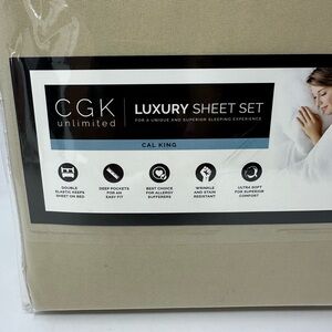 CGK Unlimited California King 4pc Luxury Sheet Set Beige New!!